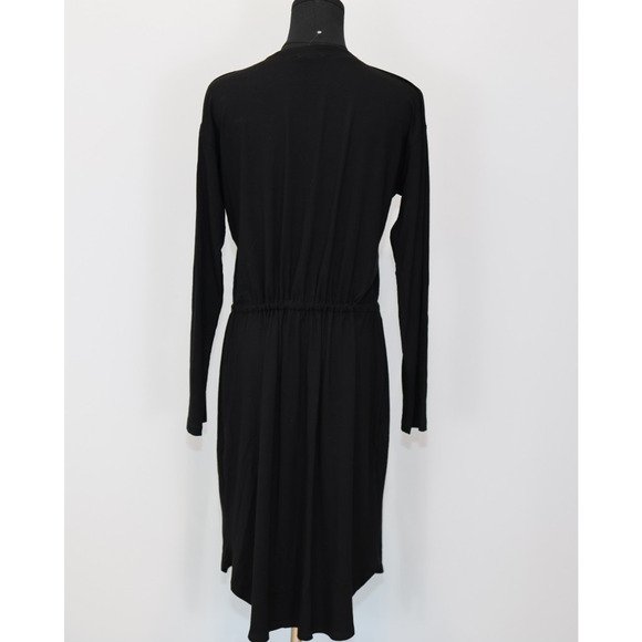 A6 Auth EILEEN FISHER Viscose Jersey Drawstring Waist Button Dress Size PM $208 - Picture 5 of 7